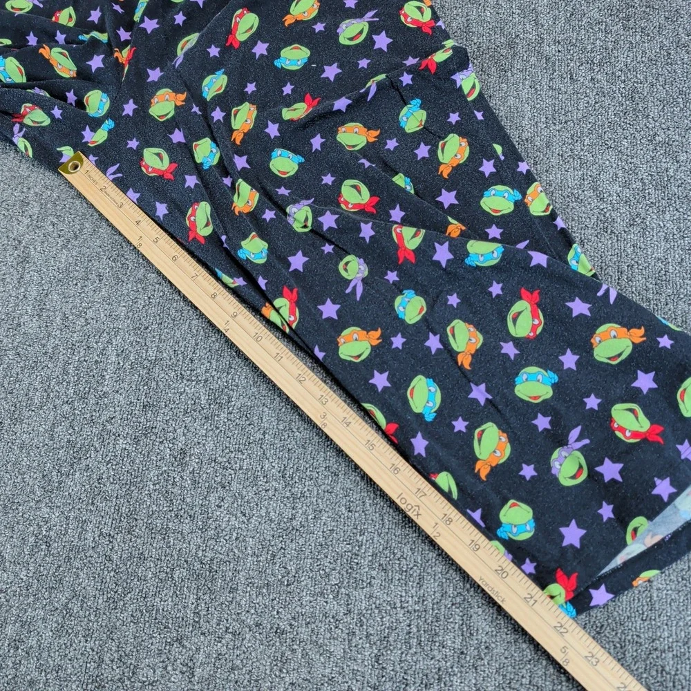 Nickelodeon TMNT Pajama Pants Boys XL 16-18 Black Cotton Sleepwear Star Print